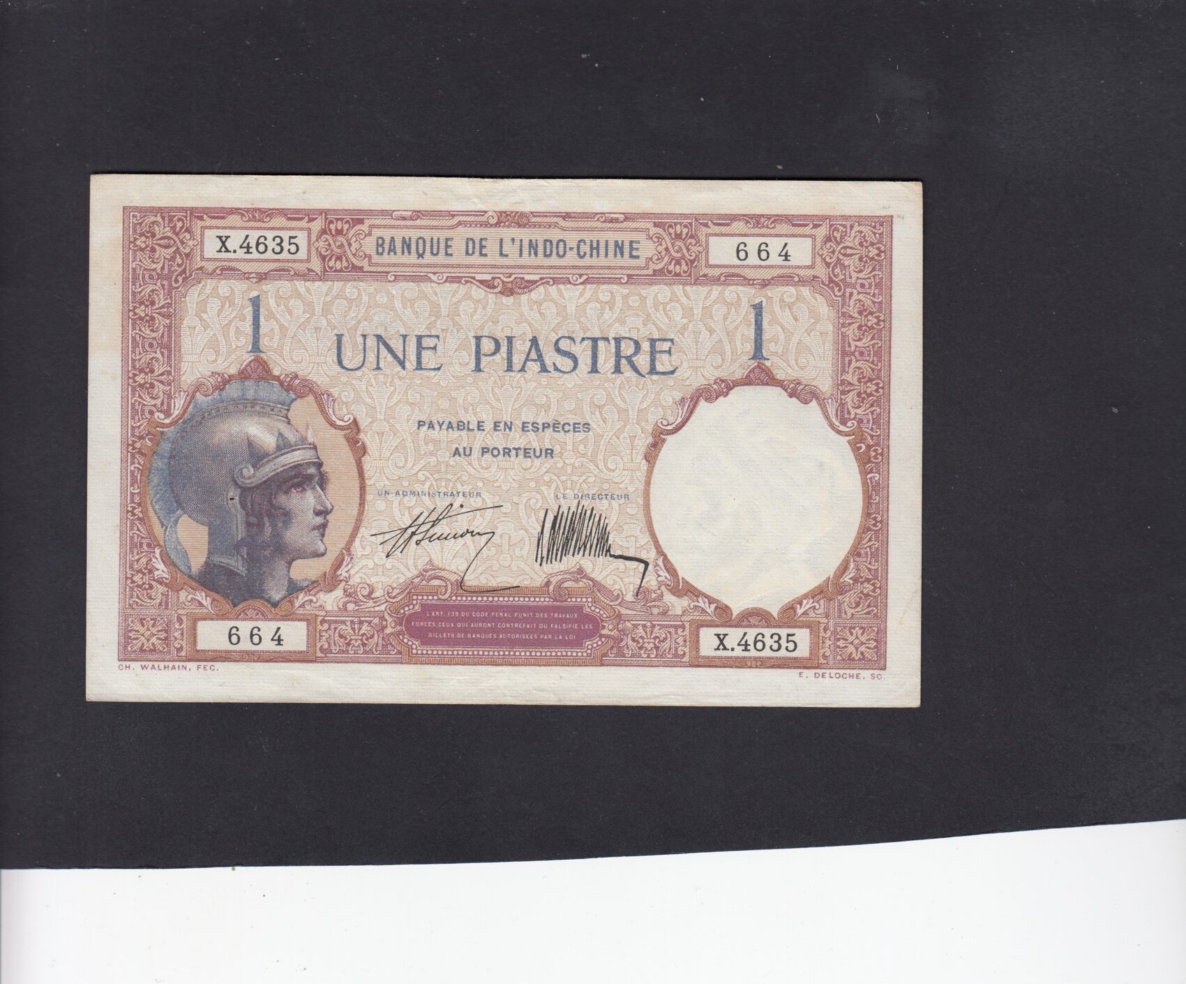 French Indo China 1 Piastre 1927 WOMAN P.48b XF | MA-Shops