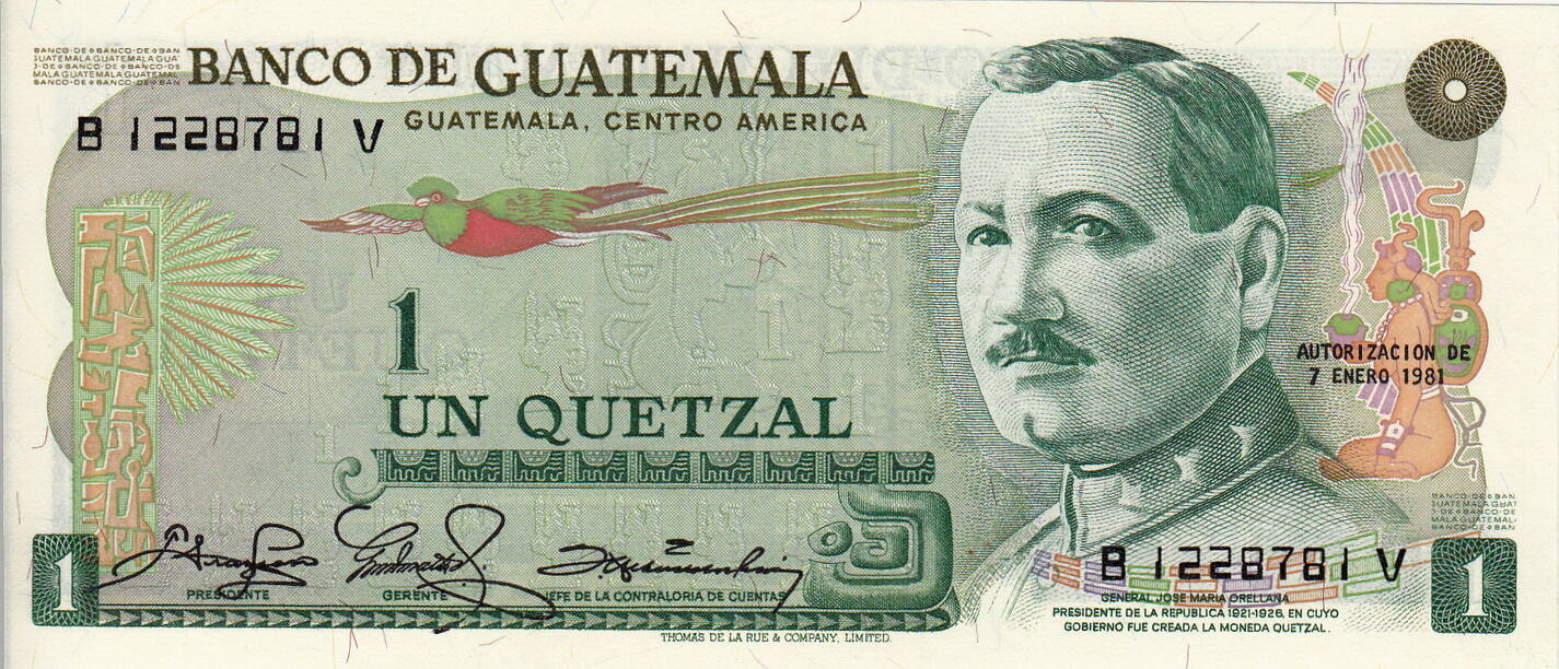 Guatemala 1 Quetzal 1981 ORELLANA BUILDING UNC | MA-Shops