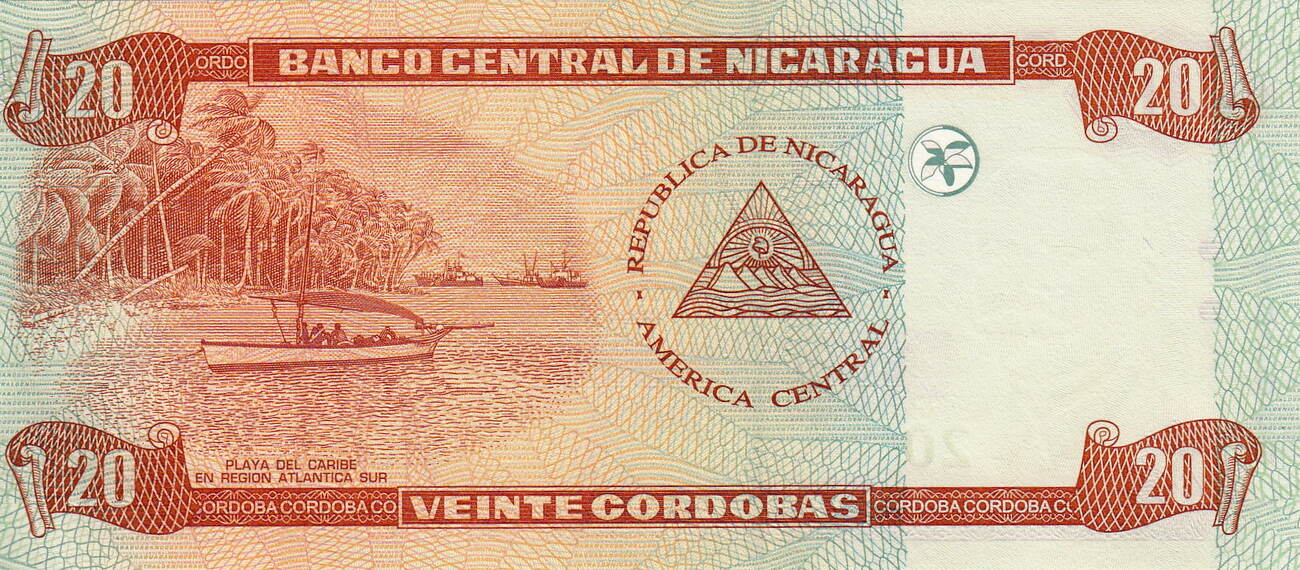 Zelaya//Playa del Caribe//p197 UNC Nicaragua 20 Córdobas 2006