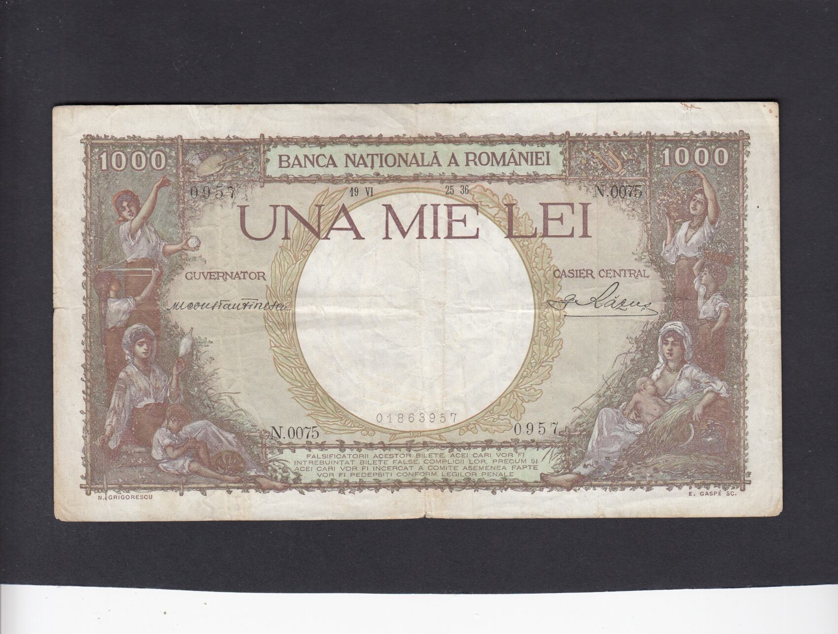 Romania 1.000 Lei 1936 P.44 VF | MA-Shops