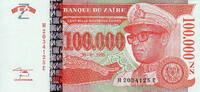 Zaire Rep. 100.000 Zaire P.77 -