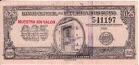 Dominican Rep. 25 Centavos SPECIMEN P.88s -