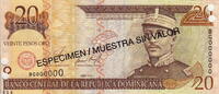 Dominican Rep. 20 Pesos SPECIMEN P.169s1 -