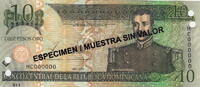 Dominican Rep. 10 Pesos SPECIMEN P.168S3 -