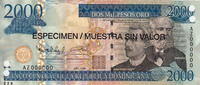Dominican Rep. 2.000 Pesos SPECIMEN P.181s1 -