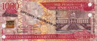 Dominican Rep. 1.000 Pesos SPECIMEN P.187s4 -
