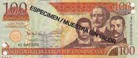 Dominican Rep. 100 Pesos SPECIMEN P.184s2 -