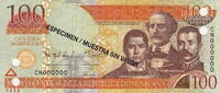 Dominican Rep. 100 Pesos SPECIMEN P.184s4 -