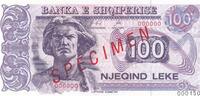 Albania 100 Leke SPECIMEN P.55S -