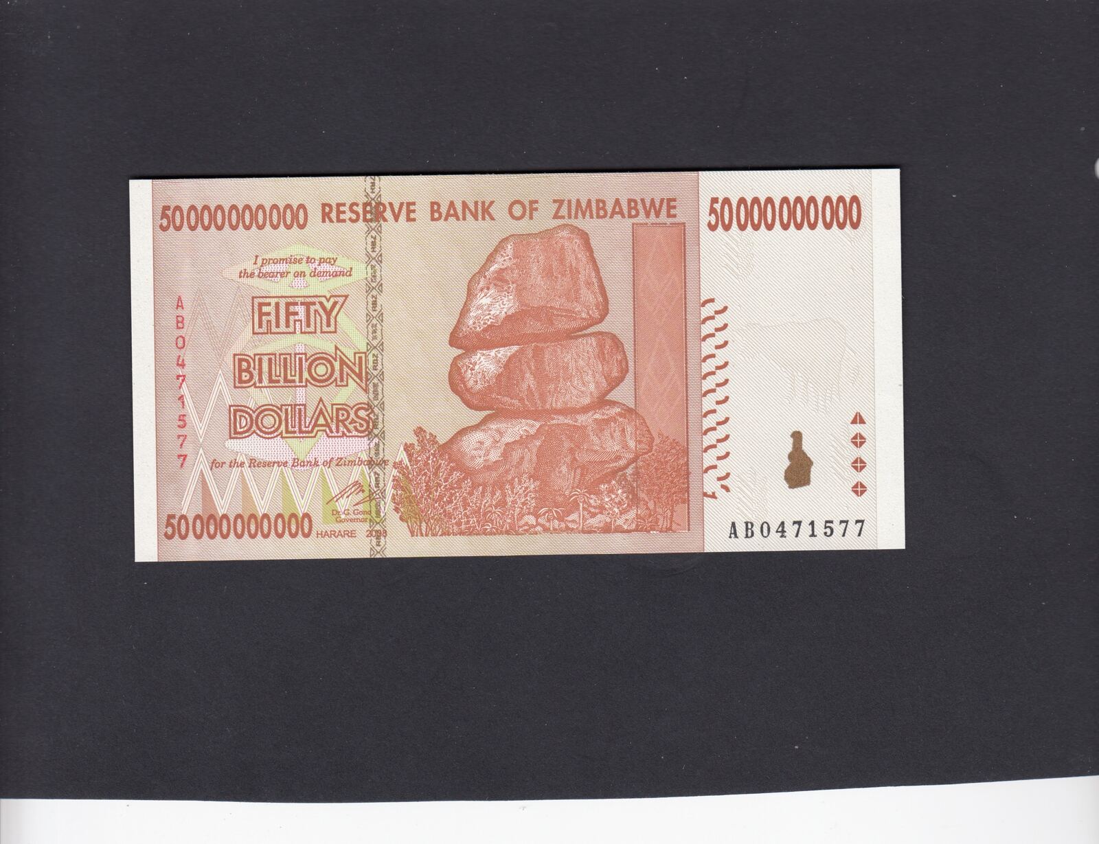 dollars 2008 50 billion P-87 UNC 50,000,000,000 Zimbabwe 