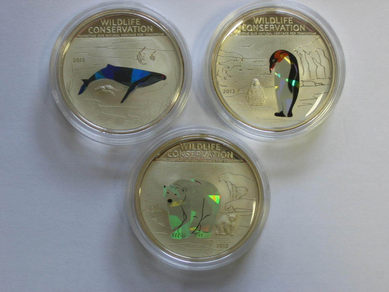 Cook Islands 3 X 1 Dollar 13 Wildlife Conservation Wal Pinguin Eisbar Proof Ma Shops