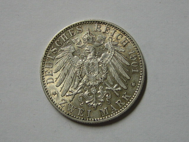 Preussen 2 Mark 1901 A Wilhelm II. Seltener Jahrgang. EF | MA-Shops