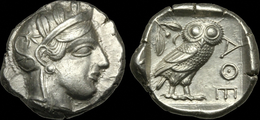 ROMAN IMPERIAL GR-BKWJ - Attica, Athens - AR Tetra., Superb owl on ...