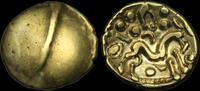   CELITIC GALLO-BELGIC GALLO-BELGIC, Ambiani, Gold Stater Series E, War issue. 