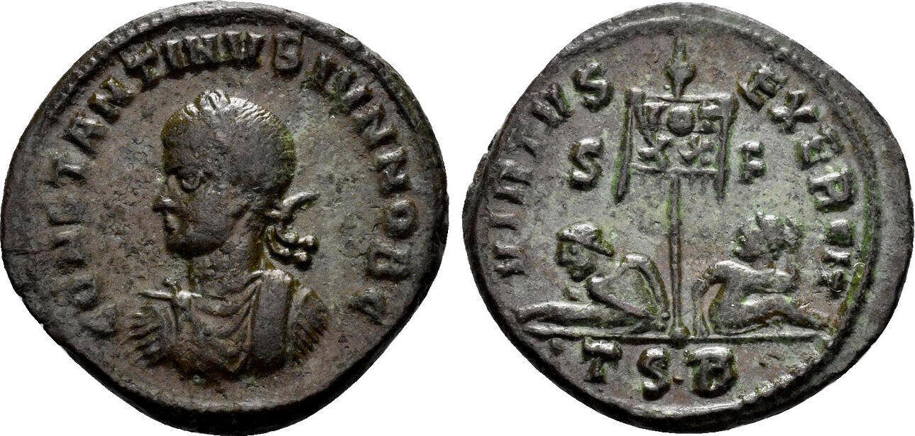 Roman Empire Follis Constantine II, as Caesar. 317-337 AD. Banner ...