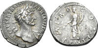 Roman Empire Denarius  Hadrian. 117-138 AD. Pax holding branch and cornucopiae