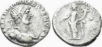 Roman Empire Denarius  Hadrian. 117-138 AD. Fortuna holding rudder in her right hand and cornucopiae