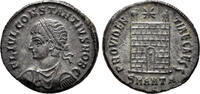 Follis  Roman Empire Constantius II, as Caesar. 316-337 AD. Camp gate 