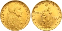 Italien-Kirchenstaat 100 Lire Gold Pio XII. 1939-1958. Picture