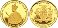 Jamaika 100 Dollars Gold Elizabeth seit 1952. Picture
