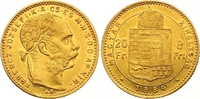 Haus Habsburg 8 Gulden = 20 Francs Gold Franz Joseph I. 1848-1916. Picture