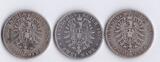 Deutsches Reich - Bayern 3x 2 Mark 1876 Lot Ludwig II. s / VF