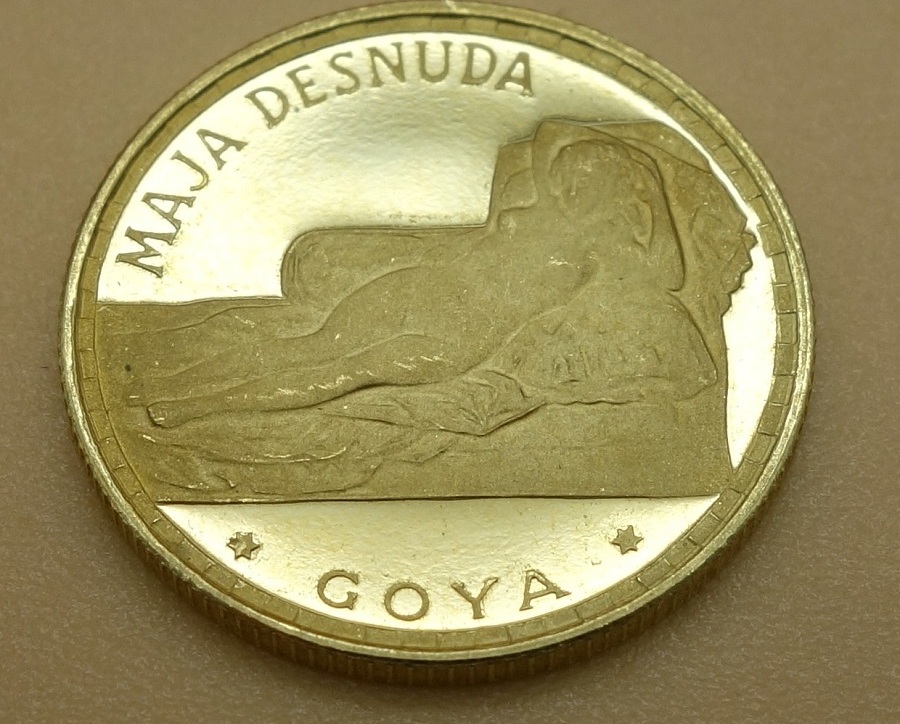 Equatorial Guinea, Äquatorialguinea 250 Pesetas 1970 La Maja Desnuda by  Goya PR AU-58 | MA-Shops