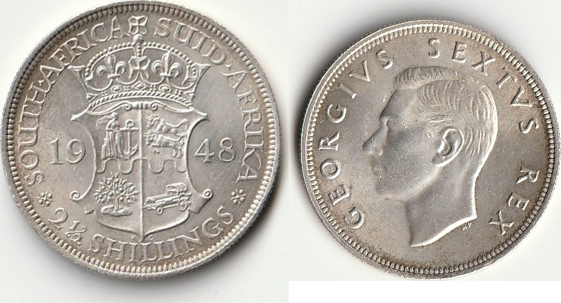 S dafrika 2 1 2 Shillings 1948 George VI. st MA Shops