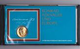  1983 BRD Gold-Medaille Konrad Adenauer und Europa nach Ernst Fuchs prägefrisch in Originalverpackung