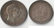 5 Mark 1888 Preussen, Kaiserreich Wilhelm II. Kursmünze,  -selten- vz/st-