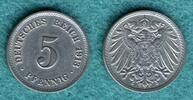 Kaiserreich 5 Pfennig 1913 J J. 12 ss 17.46 US$  +  11.53 US$ shipping