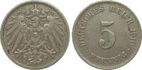 5 Pfennig 1910 J Kaiserreich  sehr schön
