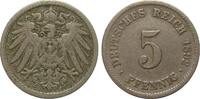 5 Pfennig 1892 J Kaiserreich  fast sehr schön