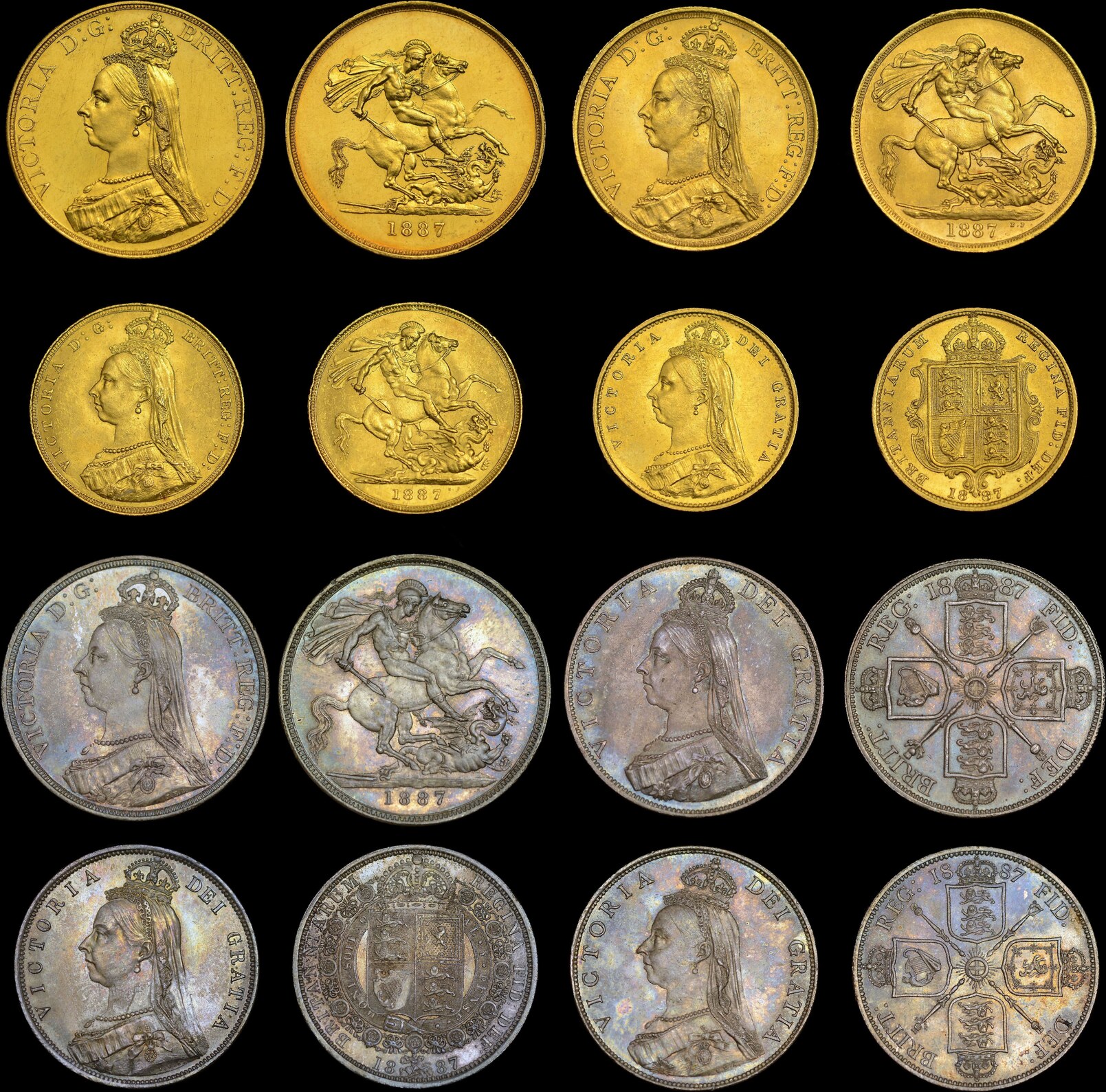 GREAT BRITAIN VICTORIA, 1887 SPECIMEN CURRENCY SET, GOLD FIVE POUNDS TO