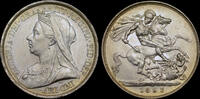 GREAT BRITAIN 1893 VICTORIA, 1893 SILVER CROWN LVI  637.91 US$  +  48.35 US$ shipping