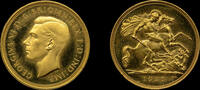 GREAT BRITAIN 1937 GEORGE VI, 1937 PROOF GOLD SOVEREIGN PF 66  9,602.27 US$  +  48.35 US$ shipping