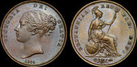 GREAT BRITAIN 1855 VICTORIA, 1855 ORNAMENTAL TRIDENT, YOUNG HEAD COPPER ... 872.93 US$  +  48.35 US$ shipping
