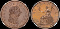 GREAT BRITAIN GEORGE III, 1806 BRONZED PROOF PENNY, SOHO MINT PF 64 BN  1806 