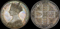 Great Britain 1847 VICTORIA, 1847 SILVER PROOF GOTHIC CROWN, PF 63  38,946.27 US$  +  48.35 US$ shipping