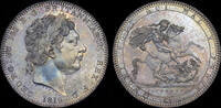 GREAT BRITAIN 1819 GEORGE III, 1819 SILVER CROWN, LIX EDGE, MS 64  6,379.13 US$  +  48.35 US$ shipping