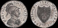 GREAT BRITAIN HAMPSHIRE, SOUTHAMPTON, TAYLOR MOODY & CO, SILVER PROOF HALFPENNY, 1791, PF 63 -