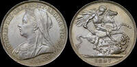 GREAT BRITAIN 1897 VICTORIA 1897 SILVER CROWN LX  778.93 US$  +  48.35 US$ shipping