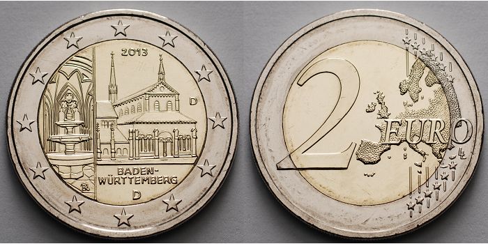 2 Euro Münze Baden Württemberg 2013 Wert Deutschland 2 Euro 2013 D Kloster Maulbronn in Baden-Württemberg