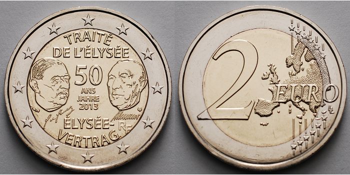 2 euro münze 50 jahre élysée vertrag 2013 wert