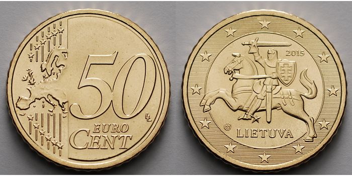 50 cent 2015 litauen kursmünze, 50 cent,  b>ab sofort lieferbar