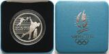 Frankreich 100 Franc 1990 Oly. Winterspiele in Albertville -Eisschnellläufer- inkl. Kapsel, Etui & Zerti. <b>Proof</b>