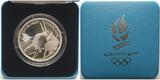Frankreich 100 Franc 1990 Oly. Winterspiele in Albertville - Freistilski - inkl. Kapsel, Etui & Zertifikat <b>Proof</b>