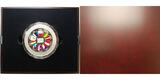 Europa <b> 1 kg </b> 2004 Erweiterung der Europäischen Union,mit farb.Flaggen in orig. Holzkassette <b>RAR <b>Proof</b> <br>im<br> Holzetui