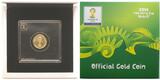10 Reais<br> 3,96g<br> fein<br> 16 mm Ø Fußball Weltmeisterschaft 2014 in Brasilien, inkl. orig. FIFA Holzbox,<b>RAR</b> <b>Proof</b>
