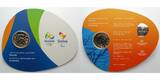 1 Reais 2014 Oly. Sommer Rio 2016 - Schwimmen <b>02 / 16</b>, im originalem Blister <b> BU (MS65-70)</b><br> Kupfer-Nickel